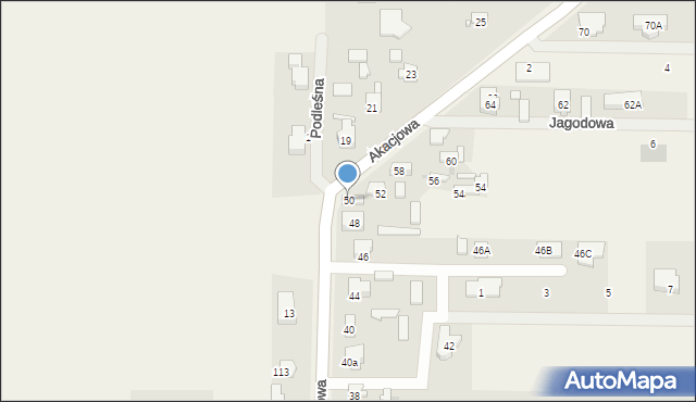 Koczargi Stare, Akacjowa, 50, mapa Koczargi Stare