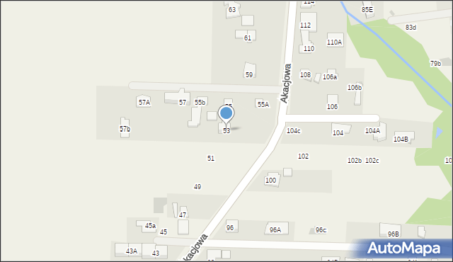 Koczargi Stare, Akacjowa, 53, mapa Koczargi Stare