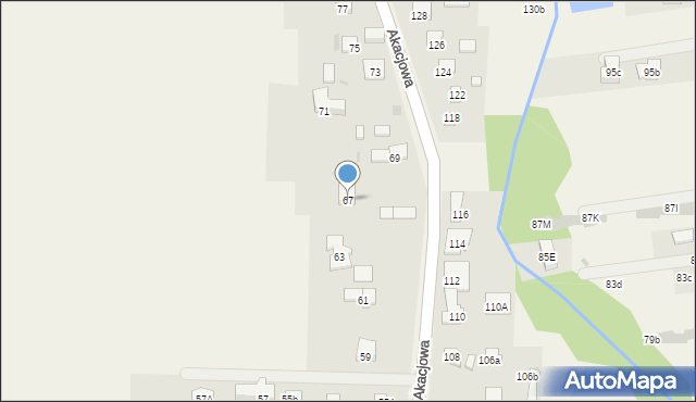 Koczargi Stare, Akacjowa, 67, mapa Koczargi Stare