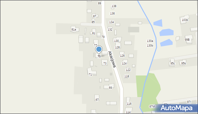 Koczargi Stare, Akacjowa, 75, mapa Koczargi Stare