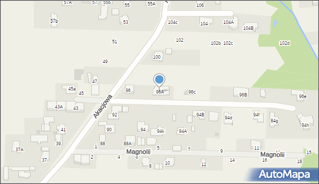 Koczargi Stare, Akacjowa, 96A, mapa Koczargi Stare