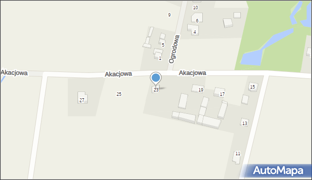 Kokorzyce, Akacjowa, 23, mapa Kokorzyce