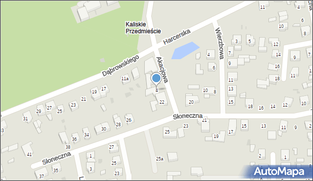Koło, Akacjowa, 4, mapa Koło