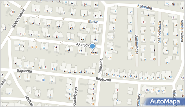 Kołobrzeg, Akacjowa, 26, mapa Kołobrzegu