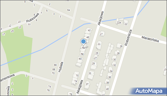 Końskie, Akacjowa, 54, mapa Końskie