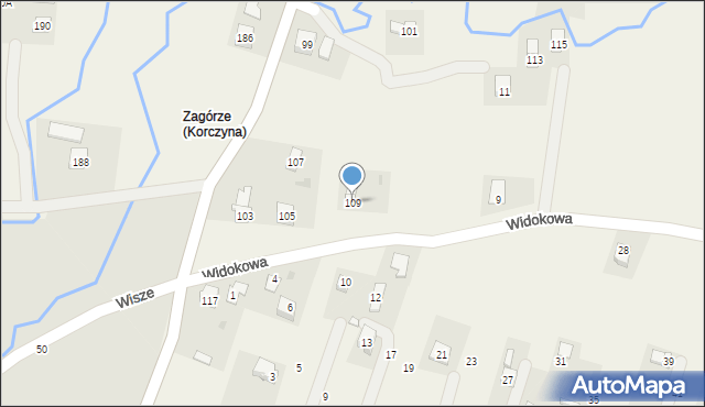 Korczyna, Akacjowa, 109, mapa Korczyna