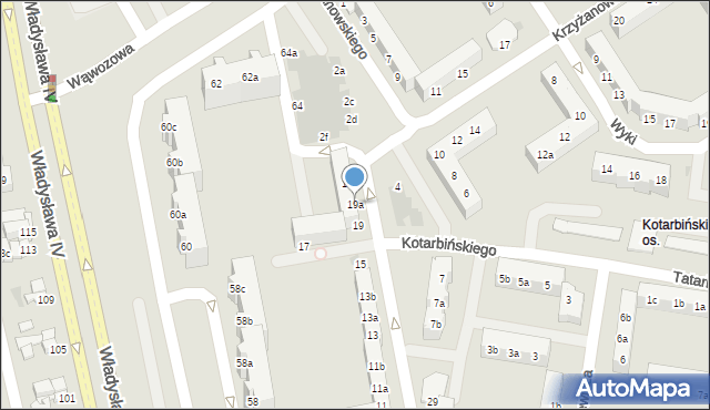 Koszalin, Akademicka, 19a, mapa Koszalina