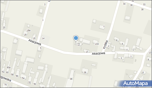 Kotla, Akacjowa, 12a, mapa Kotla