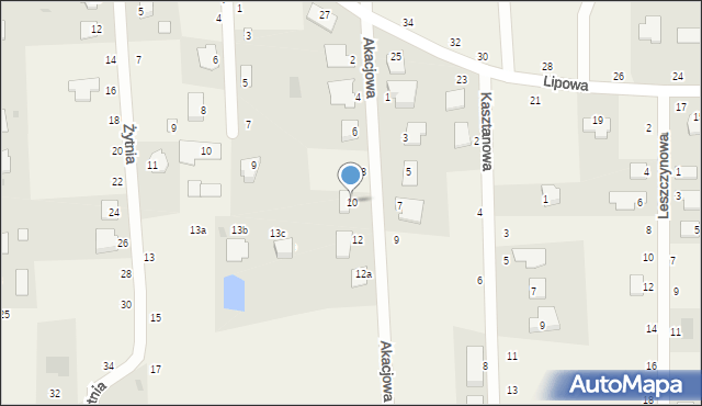 Kruszyn Krajeński, Akacjowa, 10, mapa Kruszyn Krajeński