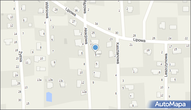 Kruszyn Krajeński, Akacjowa, 3, mapa Kruszyn Krajeński