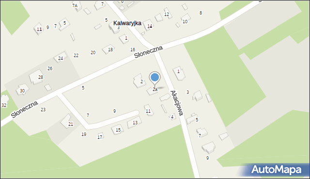 Krzaki Czaplinkowskie, Akacjowa, 2a, mapa Krzaki Czaplinkowskie