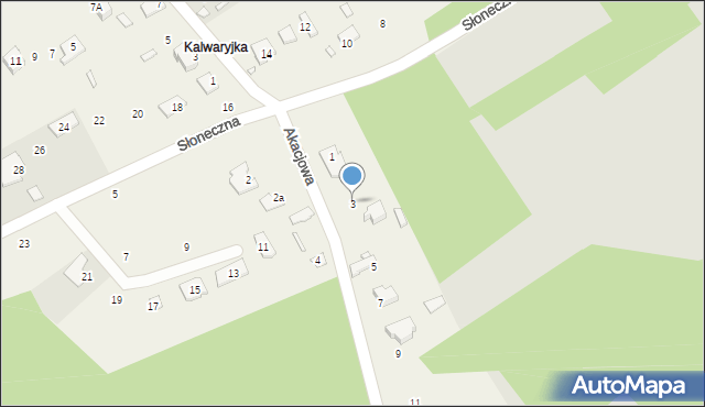 Krzaki Czaplinkowskie, Akacjowa, 3, mapa Krzaki Czaplinkowskie