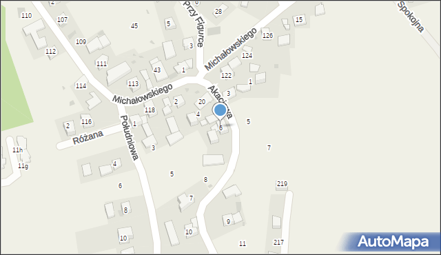 Krzysztoforzyce, Akacjowa, 6, mapa Krzysztoforzyce