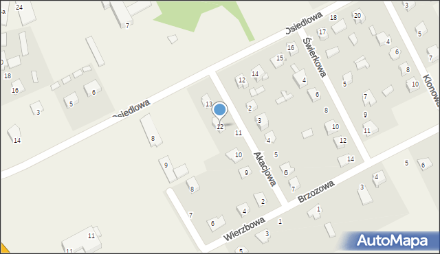 Łabunie, Akacjowa, 12, mapa Łabunie