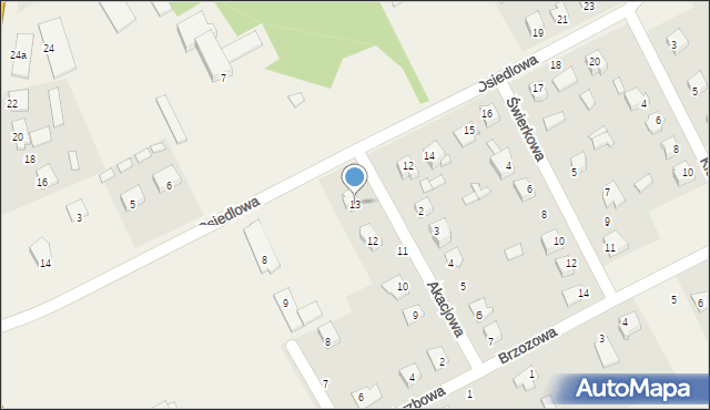 Łabunie, Akacjowa, 13, mapa Łabunie
