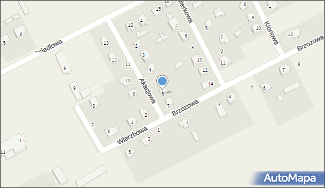 Łabunie, Akacjowa, 6, mapa Łabunie