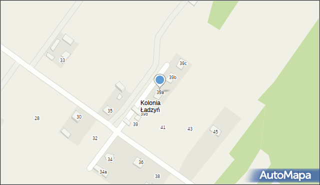 Ładzyń, Akacjowa, 39a, mapa Ładzyń