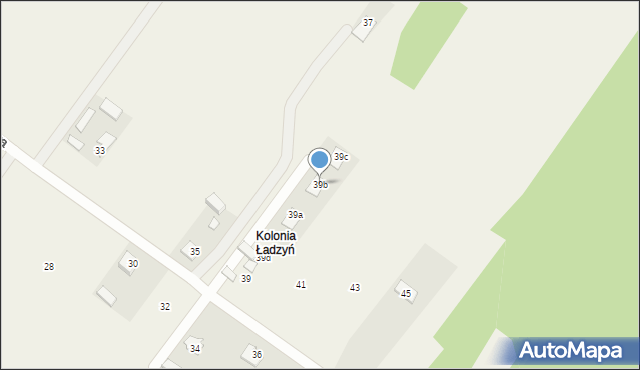 Ładzyń, Akacjowa, 39b, mapa Ładzyń