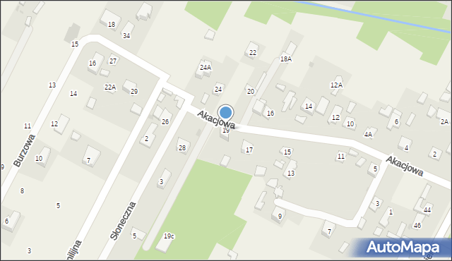 Łajski, Akacjowa, 19, mapa Łajski