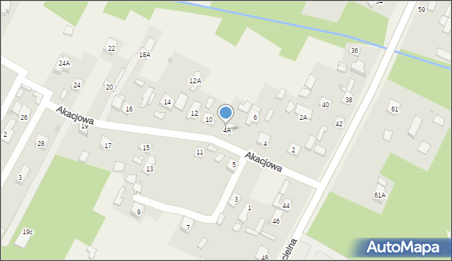 Łajski, Akacjowa, 4A, mapa Łajski