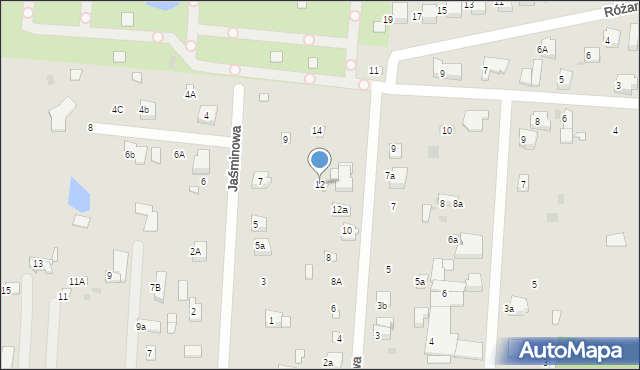 Łask, Akacjowa, 12, mapa Łask