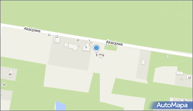 Łaznowska Wola, Akacjowa, 6, mapa Łaznowska Wola