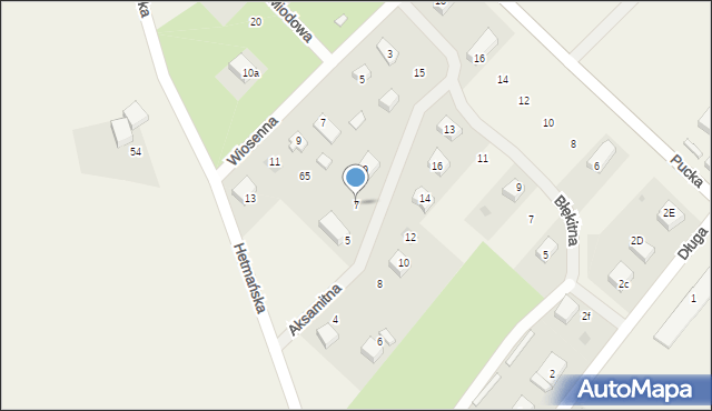 Łebcz, Aksamitna, 7, mapa Łebcz