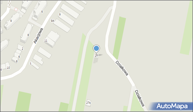 Łęczna, Akacjowa, 27, mapa Łęczna