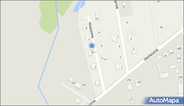 Łęg Przedmiejski, Akacjowa, 5, mapa Łęg Przedmiejski