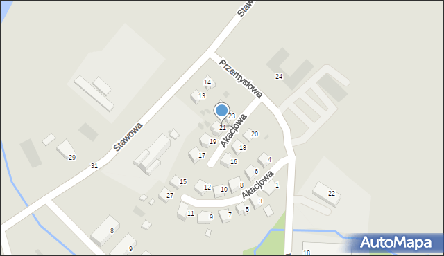 Lesko, Akacjowa, 21, mapa Lesko