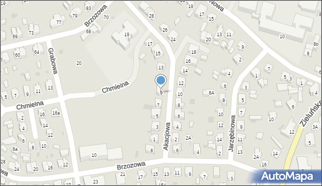 Lidzbark, Akacjowa, 9, mapa Lidzbark