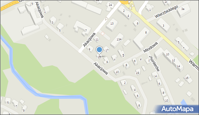 Lidzbark Warmiński, Akacjowa, 15, mapa Lidzbark Warmiński