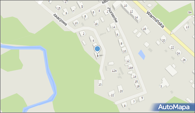 Lidzbark Warmiński, Akacjowa, 8, mapa Lidzbark Warmiński