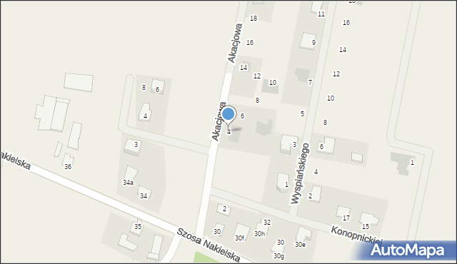 Łochowo, Akacjowa, 4, mapa Łochowo