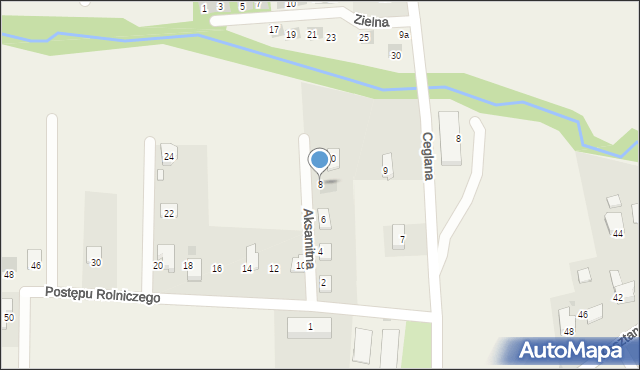 Łodygowice, Aksamitna, 8, mapa Łodygowice