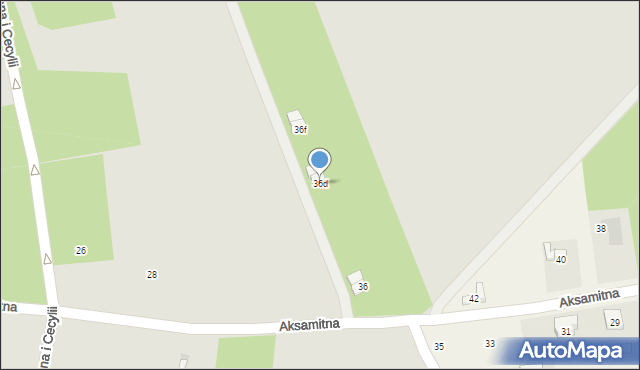 Łódź, Aksamitna, 36d, mapa Łodzi