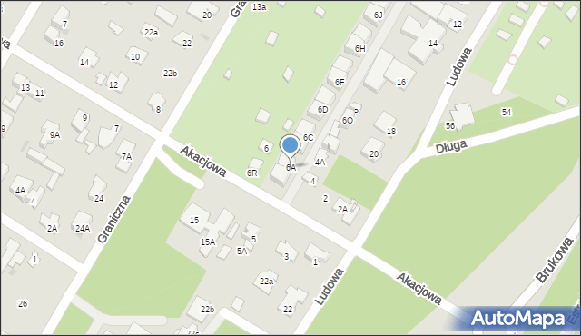 Łomianki, Akacjowa, 6A, mapa Łomianki