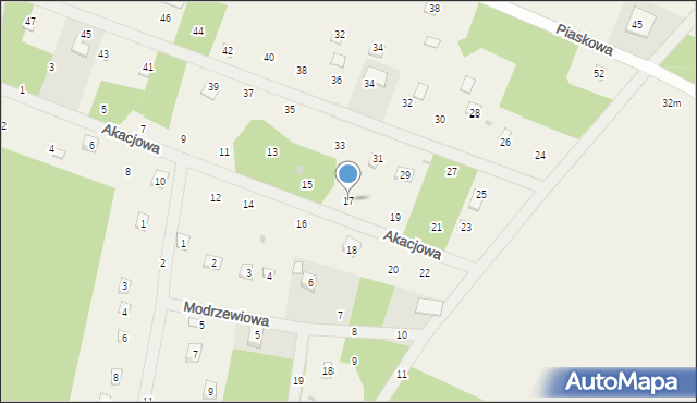 Ludowinka, Akacjowa, 17, mapa Ludowinka