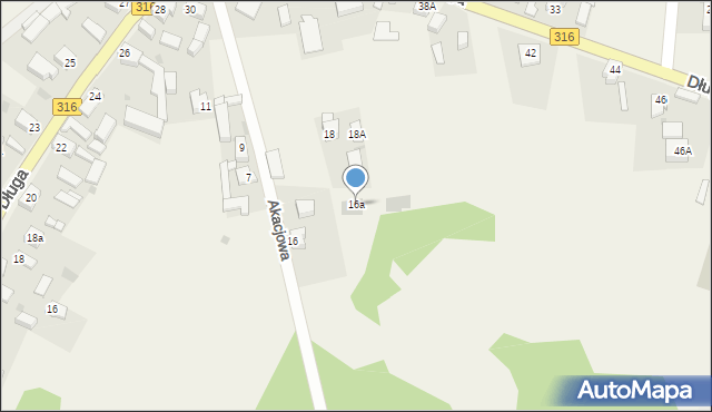 Łupice, Akacjowa, 16a, mapa Łupice