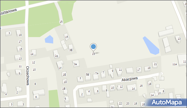 Luzino, Akacjowa, 13, mapa Luzino