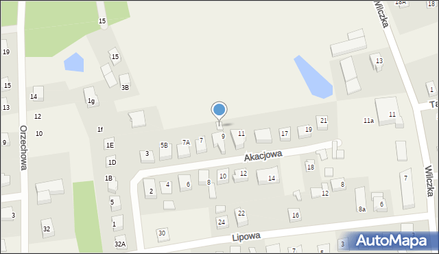 Luzino, Akacjowa, 9a, mapa Luzino