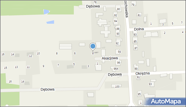 Łysiec, Akacjowa, 4, mapa Łysiec