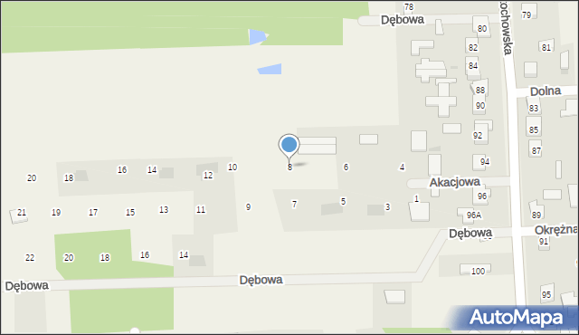 Łysiec, Akacjowa, 8, mapa Łysiec