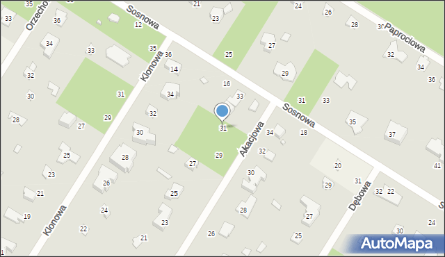 Magdalenka, Akacjowa, 31, mapa Magdalenka