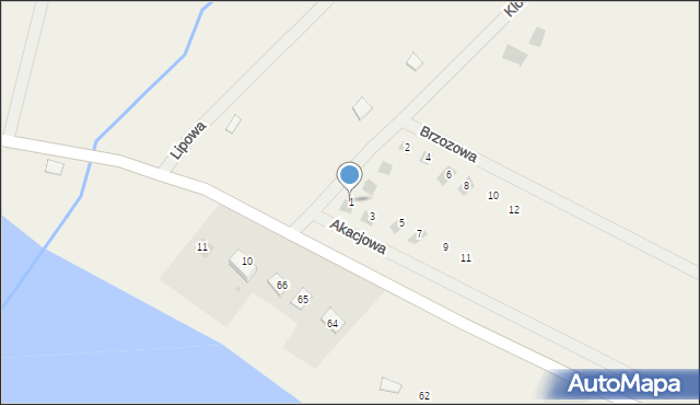 Makosieje, Akacjowa, 1, mapa Makosieje