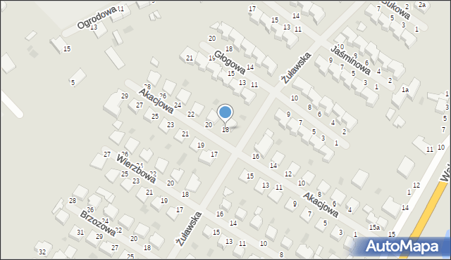 Malbork, Akacjowa, 18, mapa Malborka