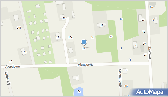 Malcanów, Akacjowa, 16, mapa Malcanów