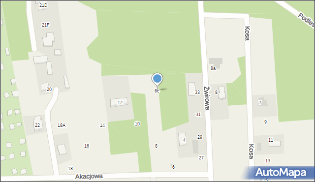 Malcanów, Akacjowa, 6c, mapa Malcanów