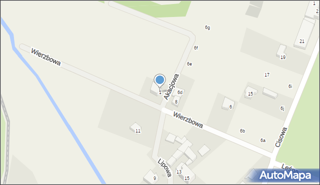 Manowo, Akacjowa, 1, mapa Manowo