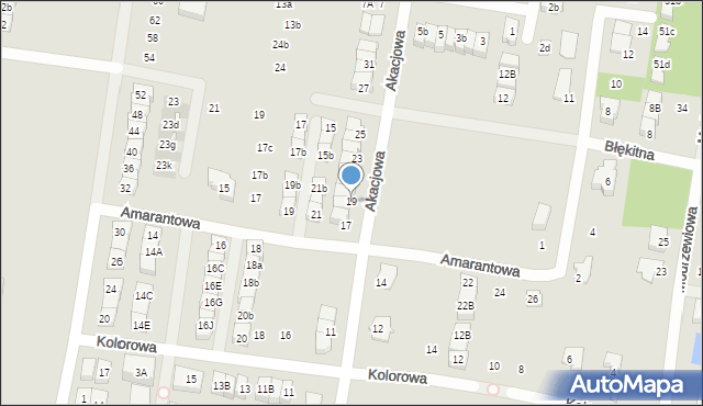 Marki, Akacjowa, 19, mapa Marki